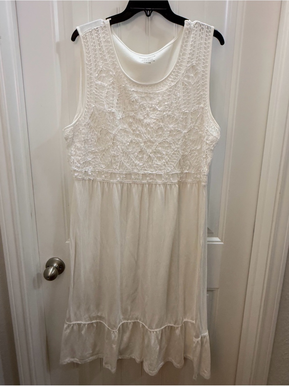 Charter Club Cream Crochet-Trim Sleeveless Dress 22w